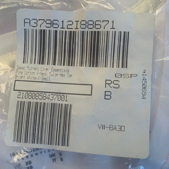 NWT ISAAC MIZRAHI PIMA COTTON V-NECK TULIP HEM TOP BRIGHT WHITE XS - Picture 5 of 6